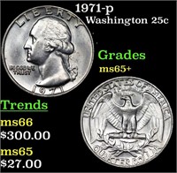 1971-p Washington Quarter 25c Grades GEM+ Unc