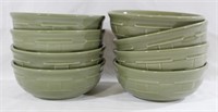 (8) Longaberger Pottery Sage Cereal Bowls