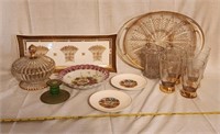 Glassware: Serving Tray, (6) Bar Glasses, Candy