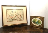 Bluebird & Cherry Blossom Water Color