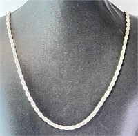 36" Sterling Italian Milor Rope Necklace 67 Grams