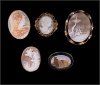 Antique Cameo and Micro Mosaic Brooches