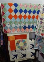 TRIO OF VINTAGE HAND-MADE QUILTS