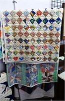 TRIO OF VINTAGE HAND-MADE QUILTS
