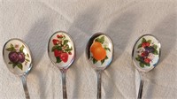 (4) 5” Stainless Steel Fruit Spoons Marked Japan.