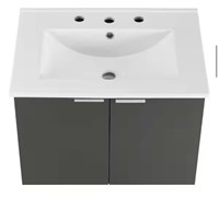 Wall-Mount Bathroom Vanity With White Ceramic Top