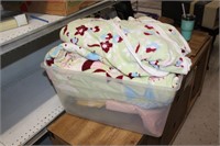 Large lot of blankets, fabric, etc