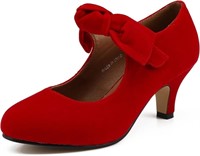 R1804 Size 8 Women's Bow Low Heels Party Shoes