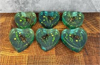 Lucite Acrylic Heart Shaped Bee Paperweights