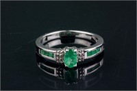 Sterling Silver 0.35ct Emerald Ring CRV$525