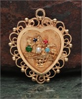 14K Gold & Multi-Stone Pendant - 4.89g