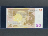 50 euro note paper uncirculated money