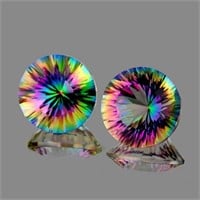 Natural Rainbow Mystic Quartz Pair {Flawless-VVS1}