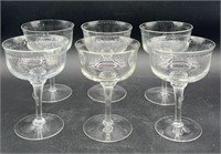 6 VTG Gorham Reizart Crystal Champagne Glasses