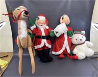 Huge Annalee Santa, Mrs. Claus, Reindeer & 1986