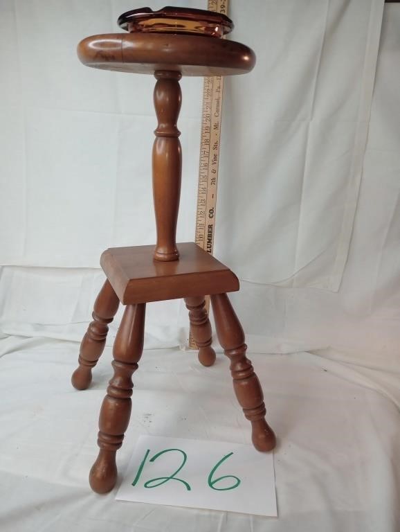 VINTAGE MAPLE ASHTRAY TABLE