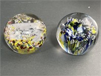 Stelzer Floral Name & Hand Blown Paper Weights