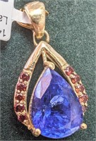 $4500 14K  3.85G Tanzanite 6.7Ct&0.12Ct Diamond Pe