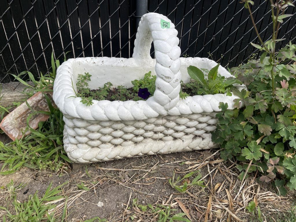 Cement planter basket