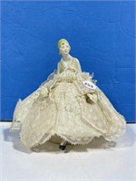 Vintage Lady Figurine Pin Cushion (porcelain legs