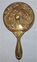 Art Nouveau lady hand mirror