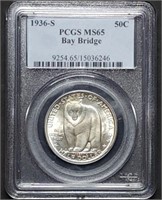 1936-S Bay Bridge Silver Half Dollar PCGS MS65