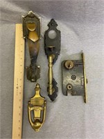 Vintage brass door handles, and lock. Schlage,