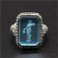 Sterling Silver Greek Figure Ring