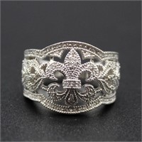 Sterling Silver Fleur-Di-Lis Ring