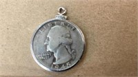 1945 silver quarter necklace coin