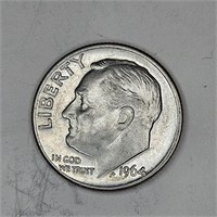 1964 s BU Roosevelt Dime - 90% Silver