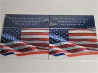 Two 2008 US Mint Annual Uncirculated Dollar Set