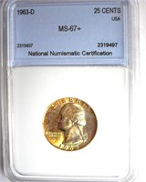 1963-D Quarter MS67+ LISTS FOR $10350