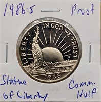1986 S Statue of Liberty Comm Proof Half Dollar