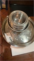 1 Lot - 10 WINCO Serving Trays/11 Metal Bowls