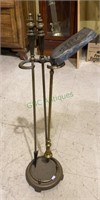 Vintage fireplace stand with poker and