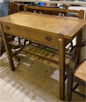 Antique oak arts and craft library table
