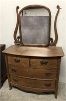 Antique Four Drawer Dresser with Mirror