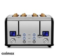 Cusimax 4-Slice Stainless Toaster With Display