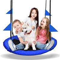 PACEARTH 40 Inch Saucer Tree Swing Seat, Blue
