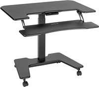 **VIVO Black Adjustable 36 inch Dual Platform Desk