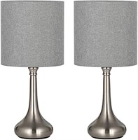 HAITRAL Modern Table Lams Set of 2, Silver