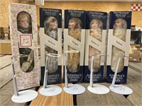 5 NIB 16 Inch Porcelain Dolls with Stands