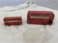 2 Double Decker Busses Dinky Toy Matchbox