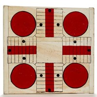 AMERICAN PAINTED PINE PARCHEESI GAMEBOARD,