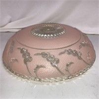 14" Vintage Pink Glass Ceiling Light Shade