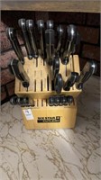 Six star cutlery knife block