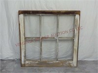 Vintage 6-Pane Wood Framed Window ~ 24"x24"