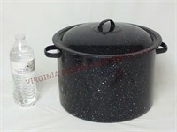 Black & White Enamel Stock Pot / Canning Pot