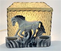 1950'S KITSCH HORSE LAMP WITH SHADE
